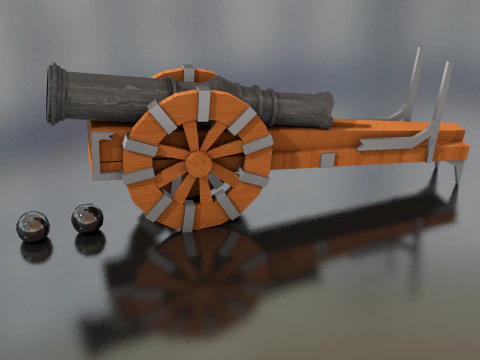 Medieval Cannon 3D Model