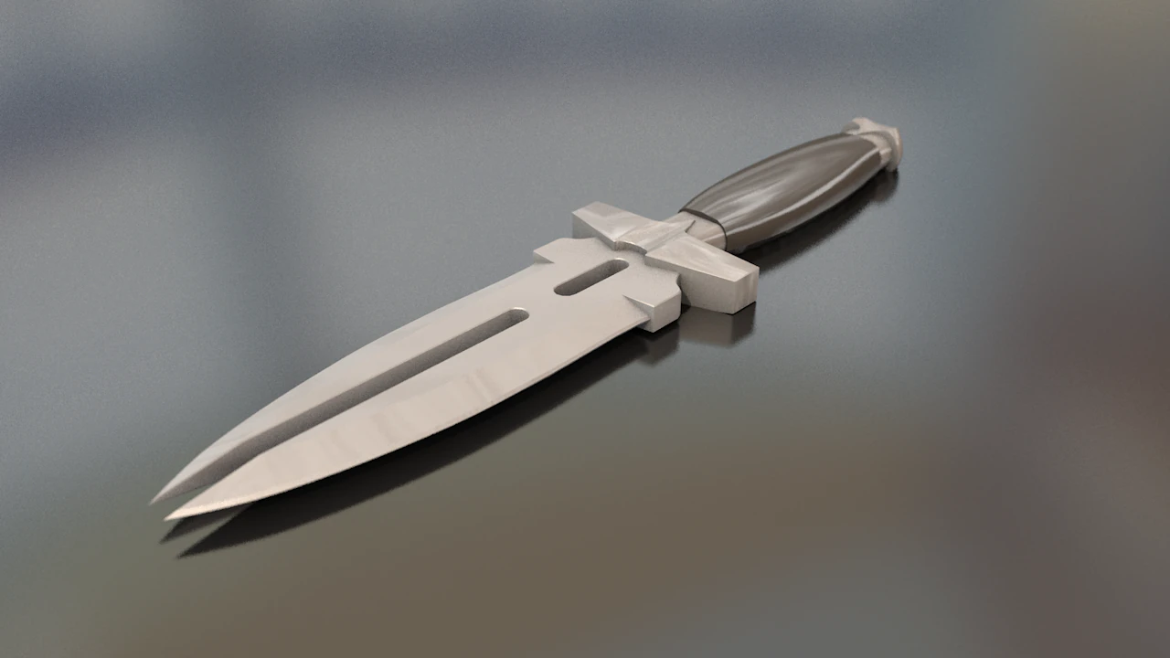 Double Shadow Dagger Knife 3D Model .c4d .max .obj .3ds .fbx .stl .blend 