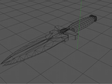 Double Shadow Dagger Knife 3D Model