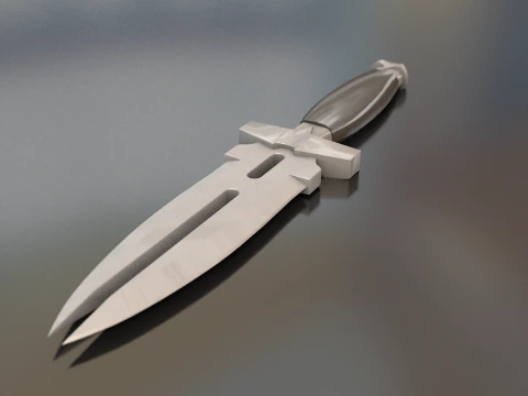 Double Shadow Dagger Knife 3D Model