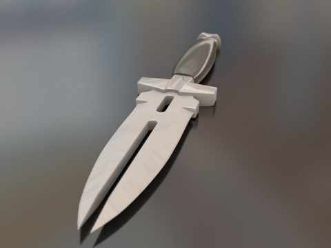Couteau poignard double ombre Modèle 3D