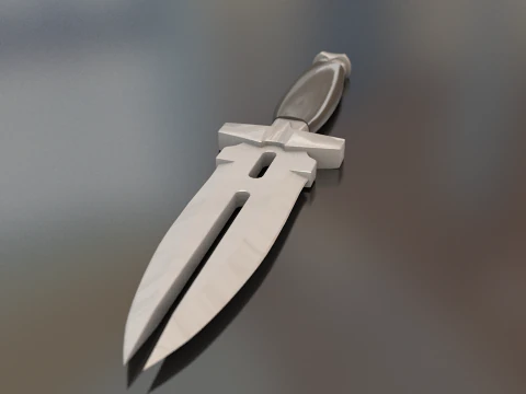 Double Shadow Dagger Knife 3D Model