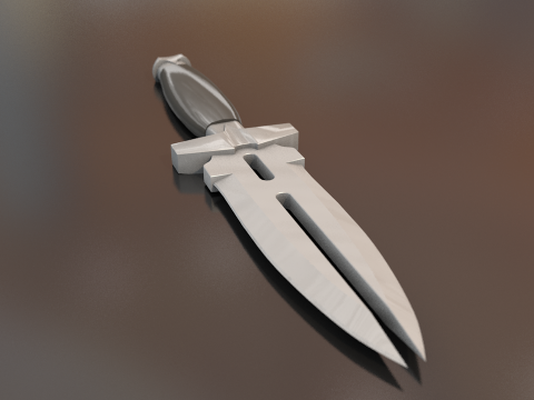Couteau poignard double ombre Modèle 3D