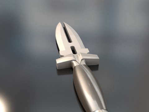 Couteau poignard double ombre Modèle 3D