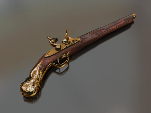 Doglock-Handfeuerwaffe XVIII 3D Modell