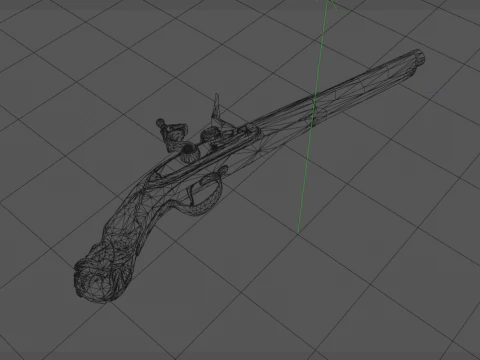 Doglock Handgun Weapon XVIII 3D Model
