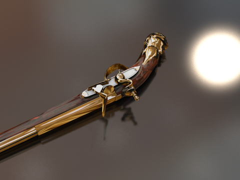 Doglock Handgun Weapon XVIII 3D Model