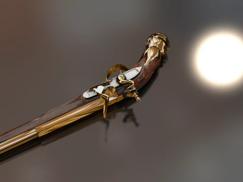 Doglock Handgun Weapon XVIII 3D Model