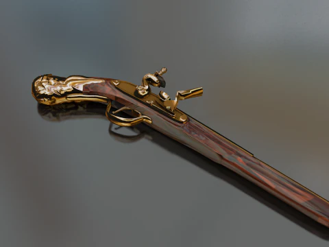 Doglock Handgun Weapon XVIII 3D Model