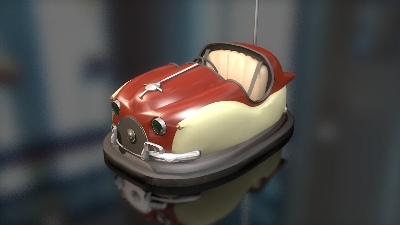 Cart Hits Dumping Bumper Car 3D Model .c4d .max .obj .3ds .fbx .stl .blend