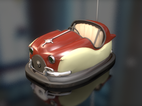 Un chariot heurte une auto tamponneuse en train de se vider Modèle 3D