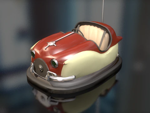 Carrinho bate em carro de choque Modelo 3D