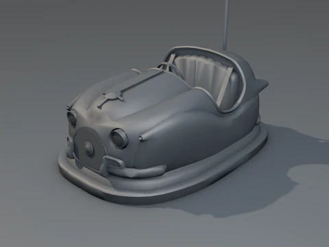 Cart Hits Dumping Bumper Car 3D Model