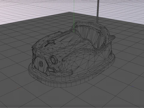 Cart Hits Dumping Bumper Car 3D Model