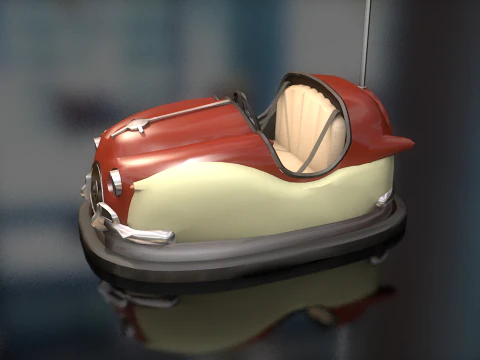 Cart Hits Dumping Bumper Car 3D Model