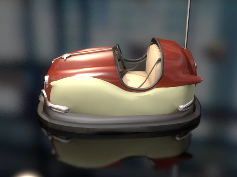 Cart Hits Dumping Bumper Car 3D Model