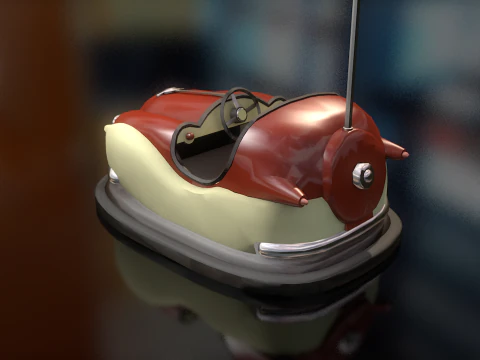 Cart Hits Dumping Bumper Car 3D Model