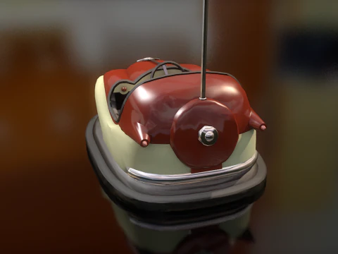 Cart Hits Dumping Bumper Car 3D Model