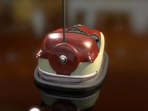 Cart Hits Dumping Bumper Car 3D Model