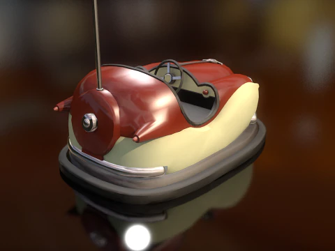 Cart Hits Dumping Bumper Car 3D Model