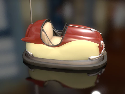 Cart Hits Dumping Bumper Car 3D Model