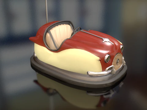 Cart Hits Dumping Bumper Car 3D Model