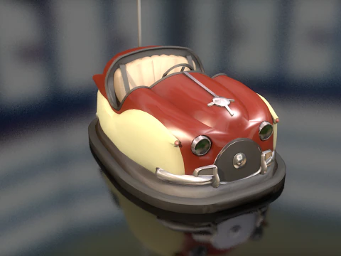 Cart Hits Dumping Bumper Car 3D Model