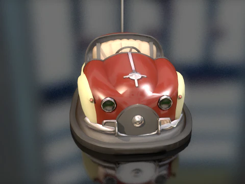 Cart Hits Dumping Bumper Car 3D Model