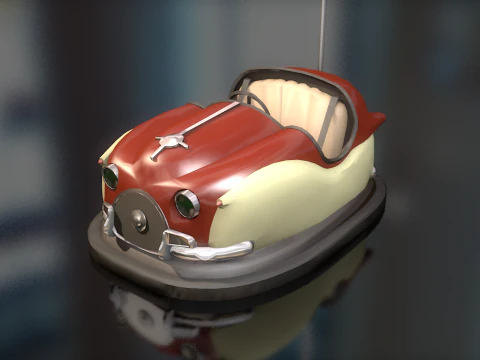 Cart Hits Dumping Bumper Car 3D Model