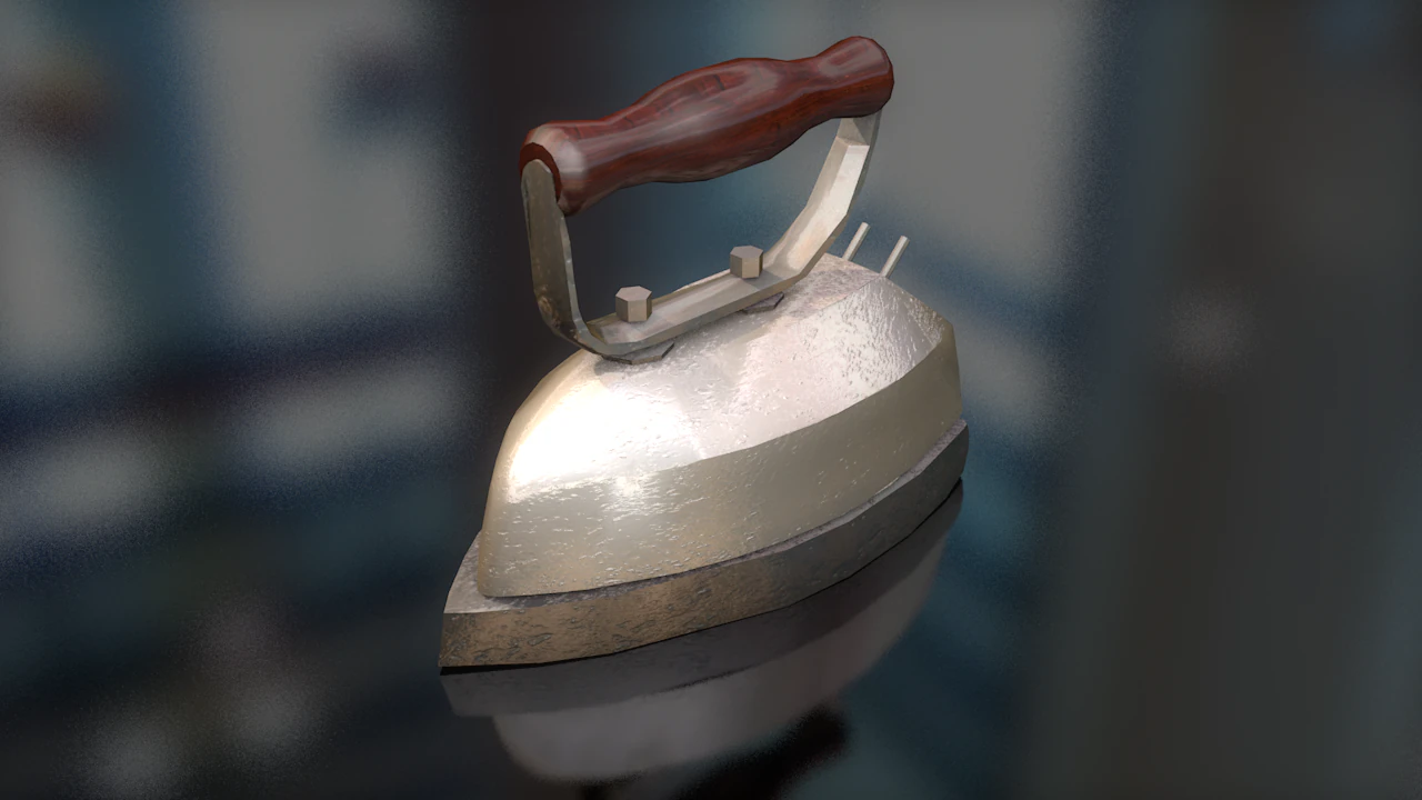 Vintage Clothes Iron 3D Model .c4d .max .obj .3ds .fbx .stl .blend 