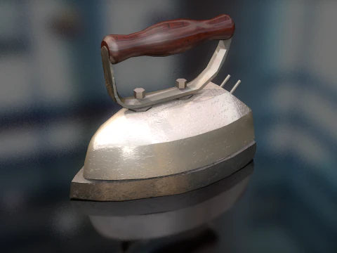 Vintage Clothes Iron 3D Model