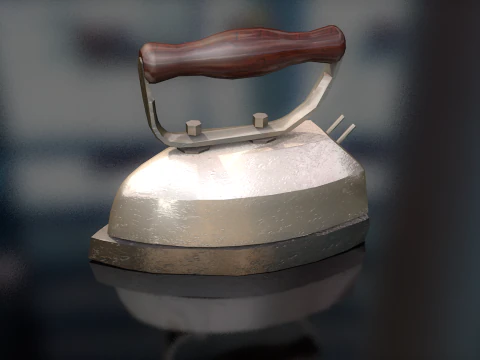 Vintage Clothes Iron 3D Model