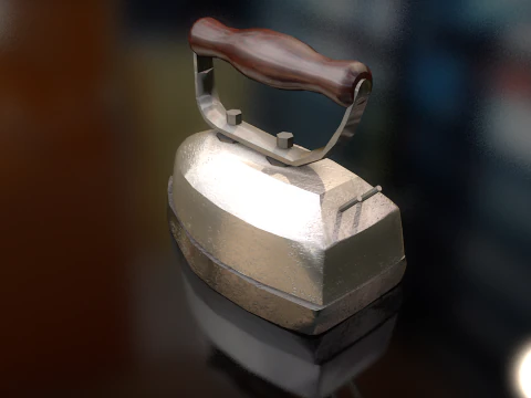 Vintage Clothes Iron 3D Model