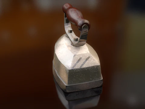 Vintage Clothes Iron 3D Model
