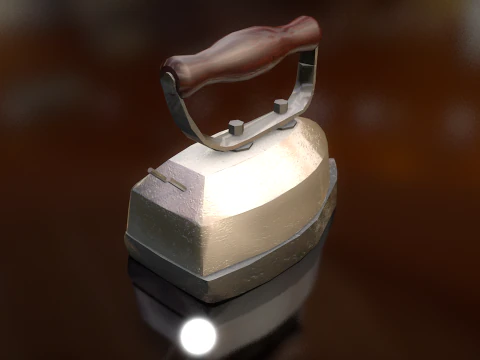 Vintage Clothes Iron 3D Model