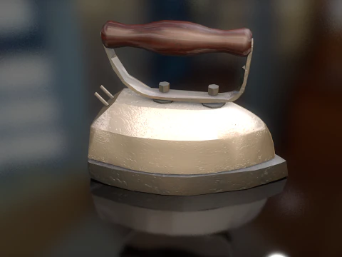 Vintage Clothes Iron 3D Model