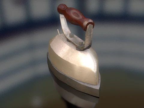 Vintage Clothes Iron 3D Model