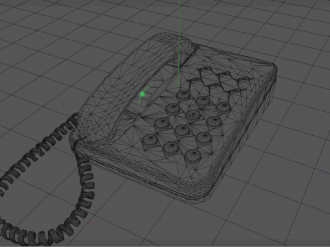 Corded Retro Telephone 3D Model