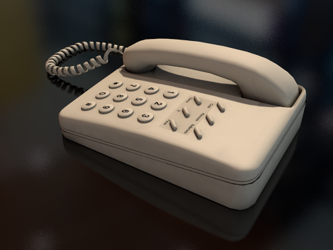 Corded Retro Telephone 3D Model