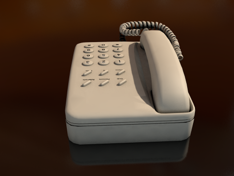 Corded Retro Telephone 3D Model