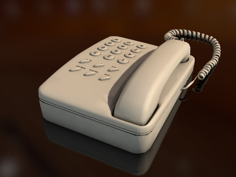 Corded Retro Telephone 3D Model