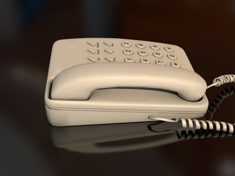 Corded Retro Telephone 3D Model