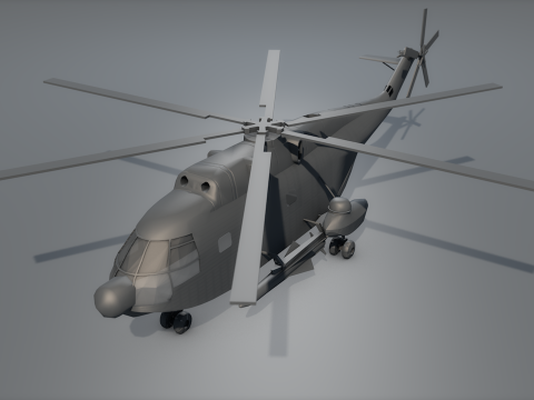 Super Frelon mariene amfibiehelikopter 3D Model