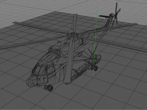 Super Frelon Marine Amphibian Helicopter 3D Model