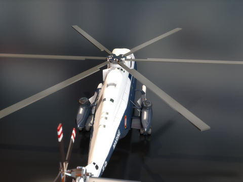 Super Frelon mariene amfibiehelikopter 3D Model