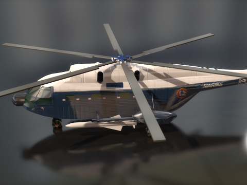Super Frelon mariene amfibiehelikopter 3D Model