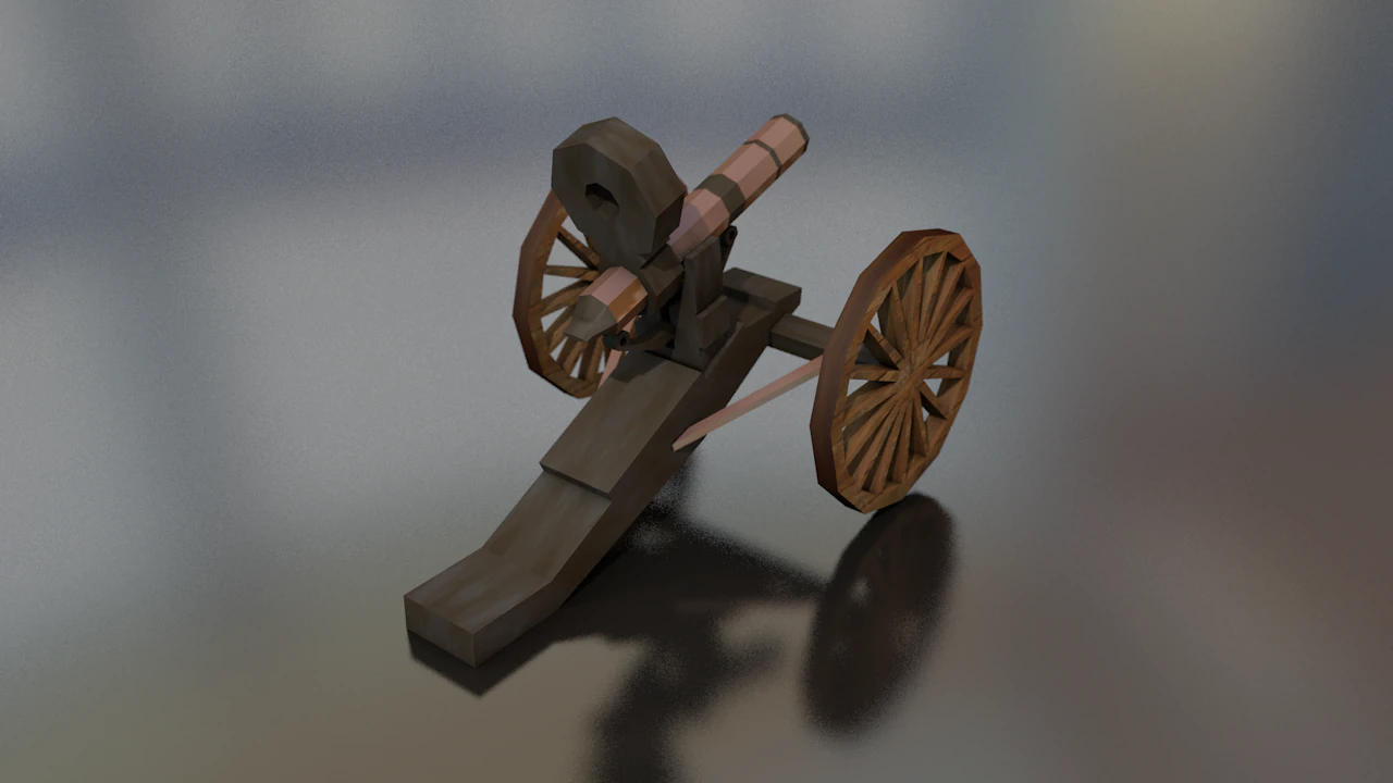 Gatling Cannon 1860 3D Model .c4d .max .obj .3ds .fbx .stl .blend