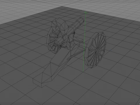 Gatling Cannon 1860 3D Model