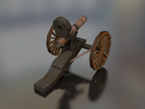Gatling Cannon 1860 3D Model