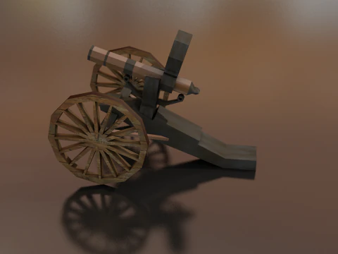 Gatling Cannon 1860 3D Model